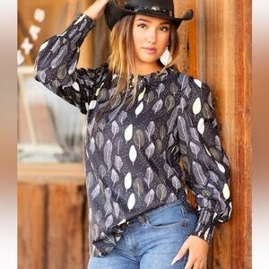Feather Print Top